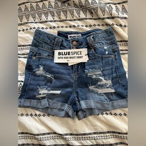 NWT Blue Spice Distressed Jean Shorts